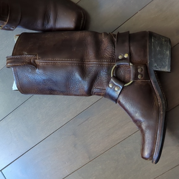 Frye 12R Harness Women's Size 6 Brown Leather Boots - Picture 5 of 15